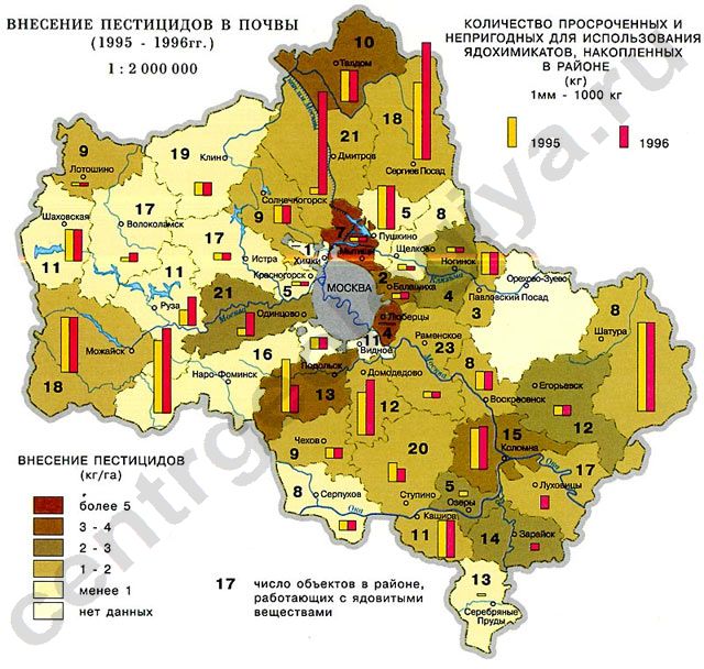 Карта пестицидов Московской области