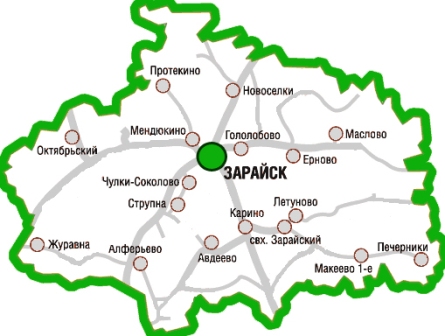 карта Зарайск